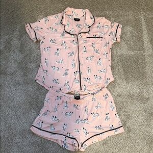 Kate Spade Pink Dog Print Pajama Set